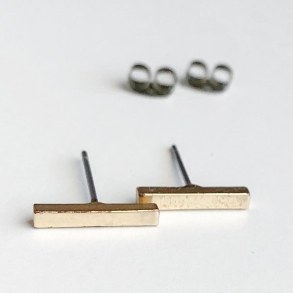 ASOS Jewelry - Minimal Gold Bar Earrings